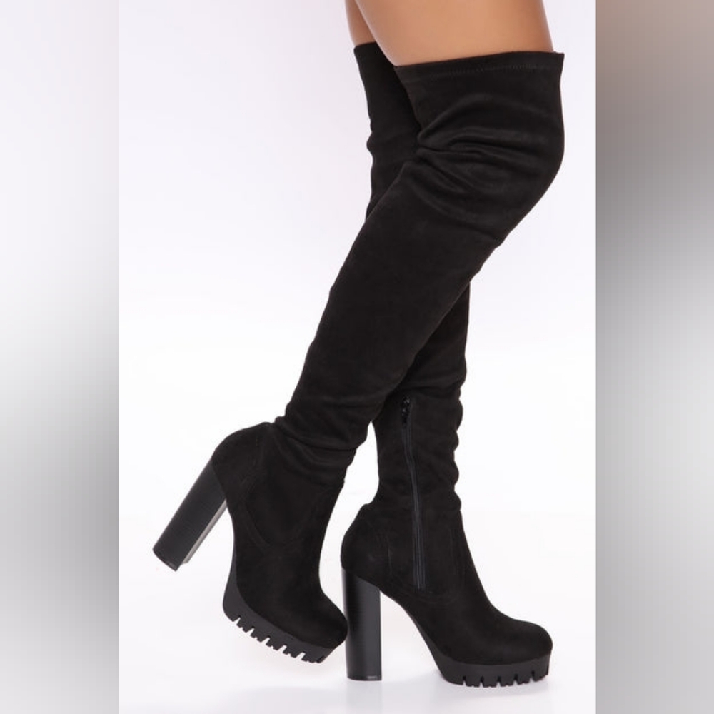 Charlotte Russe Black Over the Knee Boots